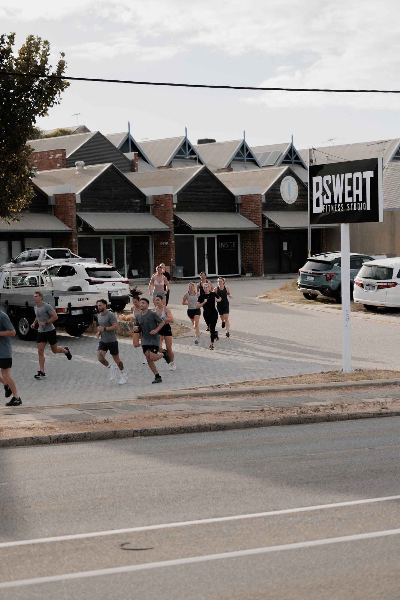 Bsweat group training outside the studio